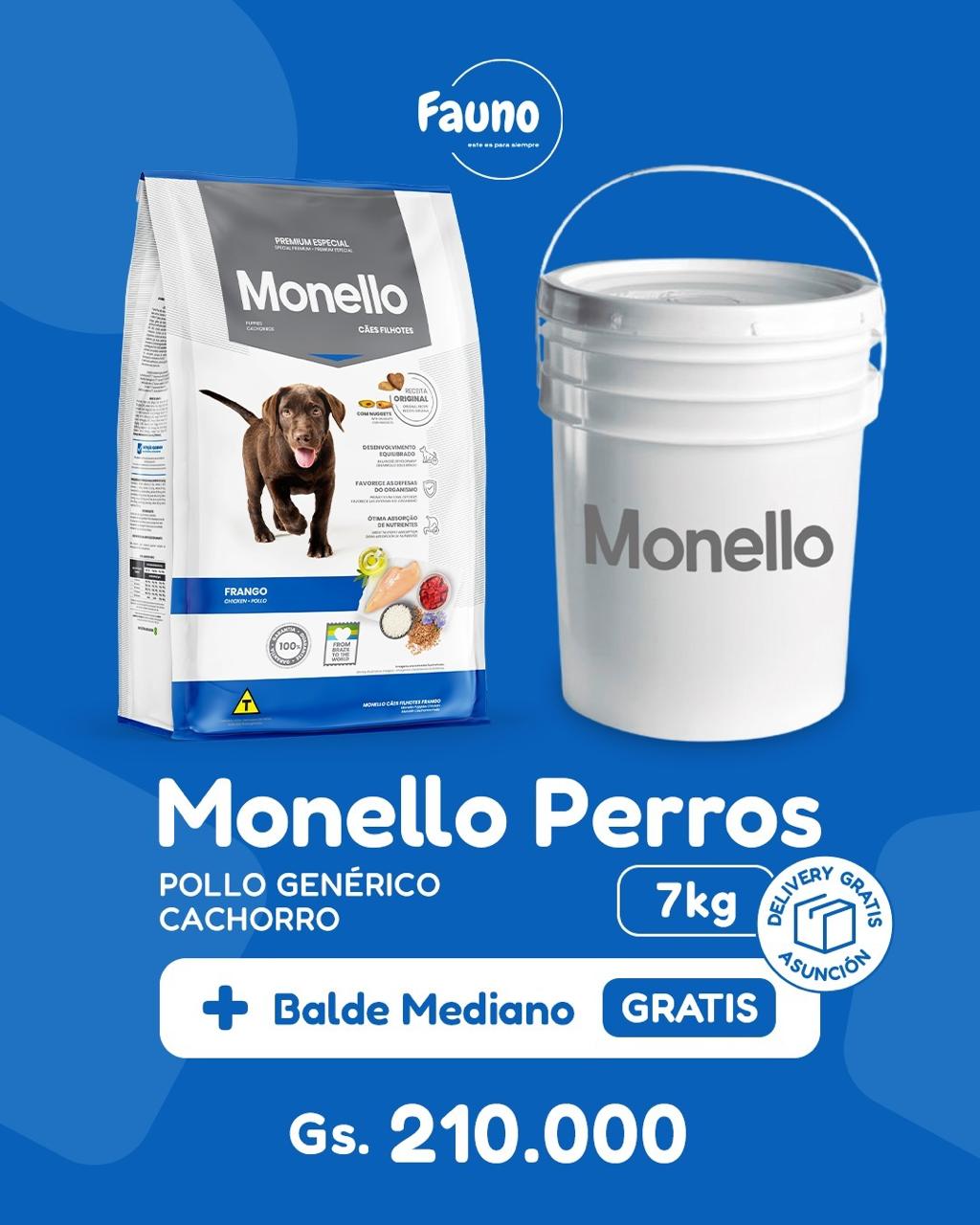 PROMO Monello Cachorro 7 kg + 1 balde de regalo