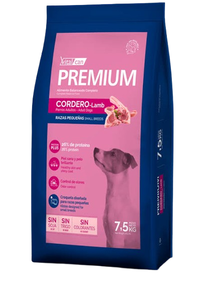 VITALCAN / Premium / Cordero / Perro / Adulto / Raza Pequeña / 7.5 kg