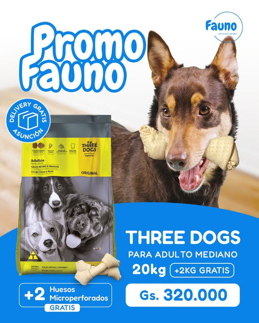 PROMO Three Dogs RM 20 kg + 2 Huesos de Regalo
