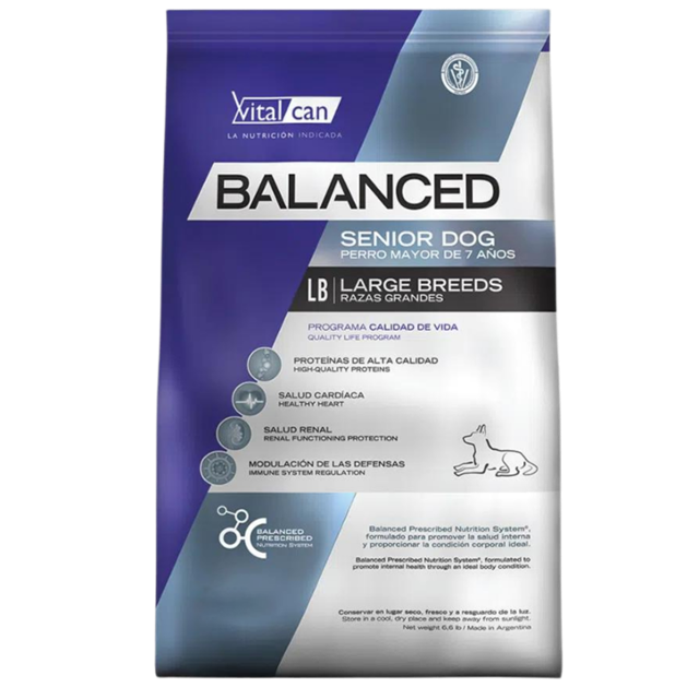 VITALCAN / Balanced / Perros / Senior / Razas Grandes / 15 kg