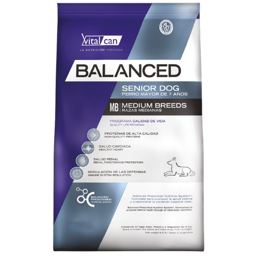 VITALCAN / Balanced / Perros / Senior / Razas Medianas / 3 kg