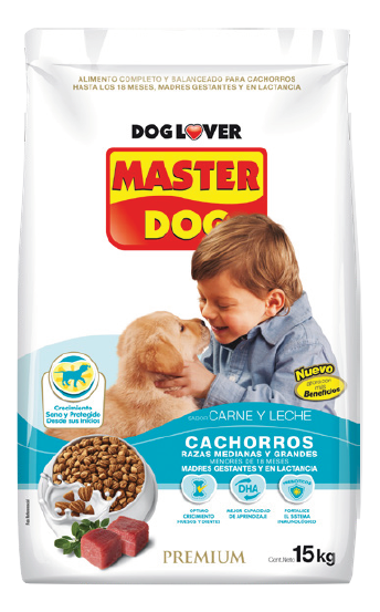 MASTER DOG / Perros / Cachorro / Razas Medianas y Grandes / Carne y Leche / 15 KG