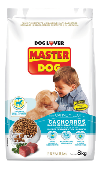 MASTER DOG / Perros / Cachorro / Razas Medianas y Grandes / Carne y Leche / 8 KG